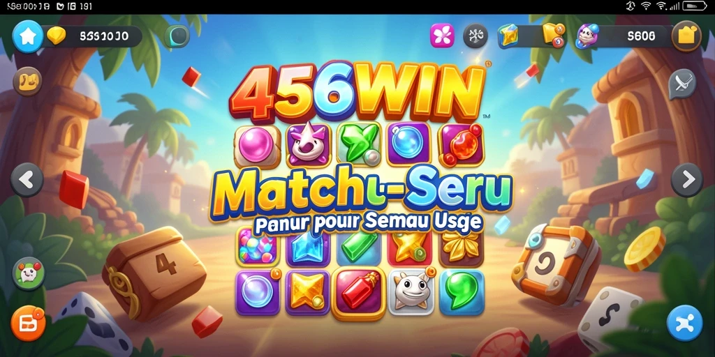 Tampilan seru gameplay Match-3 di 456WIN.