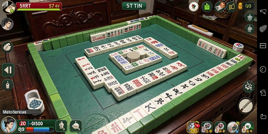 Tampilan screenshot dari gameplay 5RT yang menampilkan aksi Mahjong yang seru.