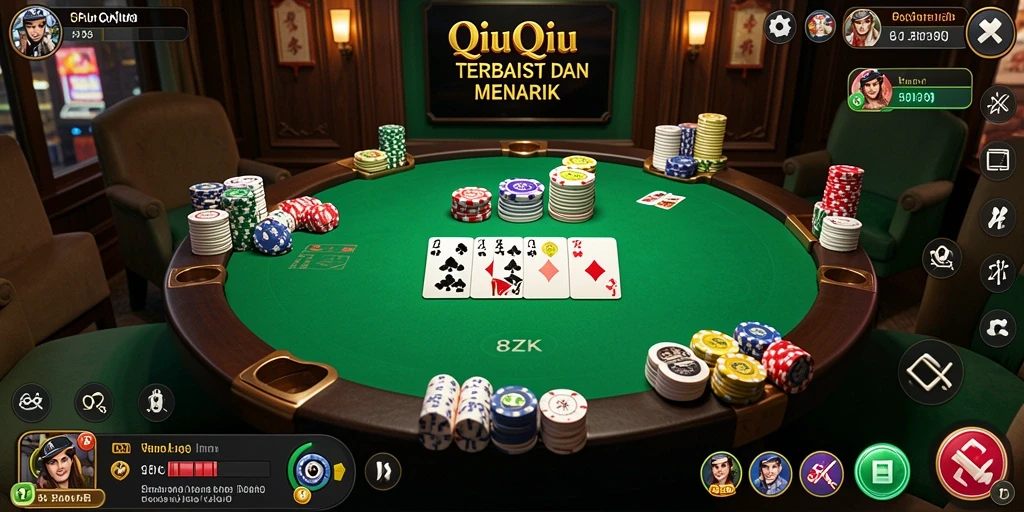 Screenshot gameplay 8ZK menampilkan aksi seru permainan QiuQiu.