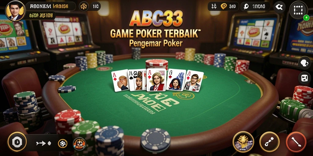 Screenshot utama <strong>ABC33</strong> menunjukkan gameplay Poker yang seru dan menegangkan.