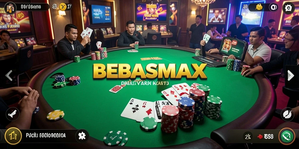 Tampilan menarik gameplay Poker di BEBASMAX