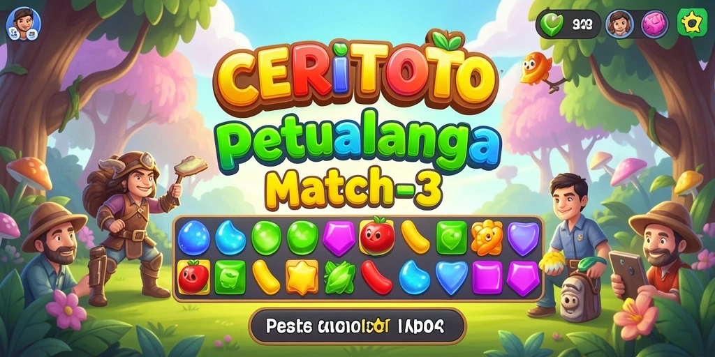 Tangkapan layar gameplay CERITOTO menampilkan keseruan mencocokkan objek.
