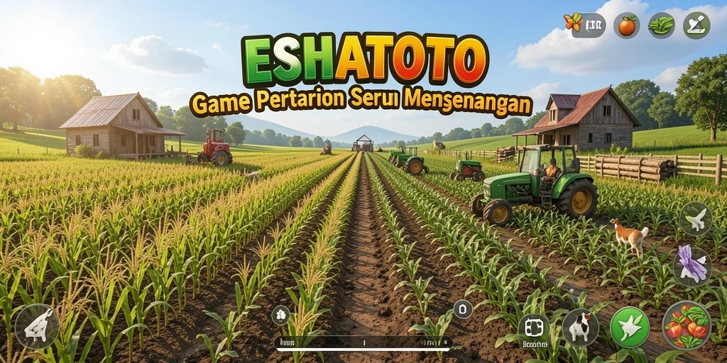 Tampilan screenshot ESHATOTO menampilkan aktivitas pertanian yang seru.