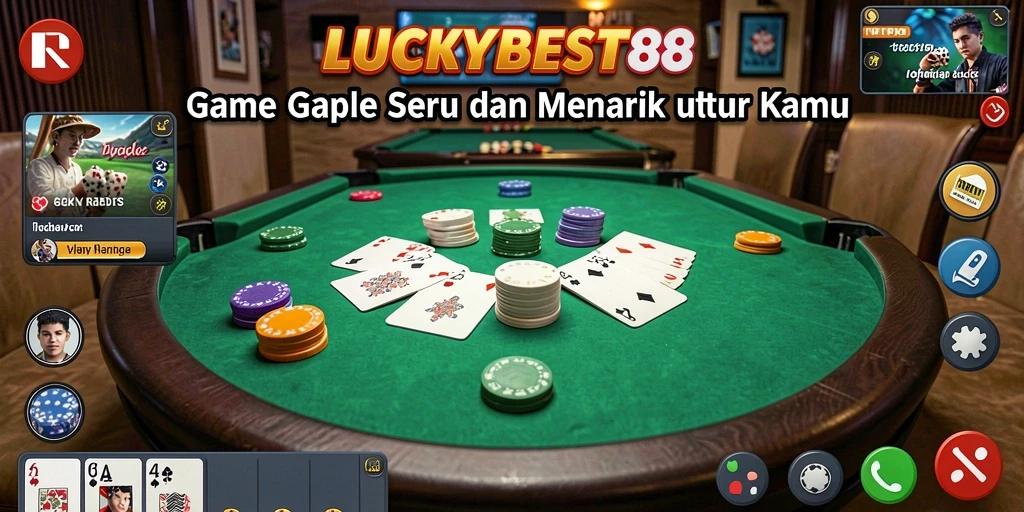 Tampilan permainan Gaple yang seru dan interaktif di LUCKYBEST88.