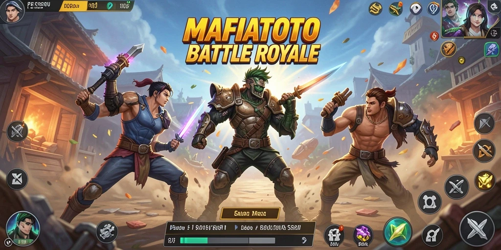 Screenshot gameplay MAFIATOTO menunjukkan aksi pertempuran yang intens.