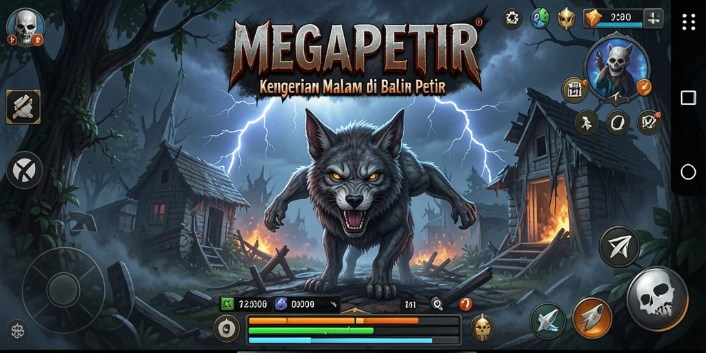 Tangkapan layar gameplay mencekam dari MEGAPETIR dengan suasana Horror.