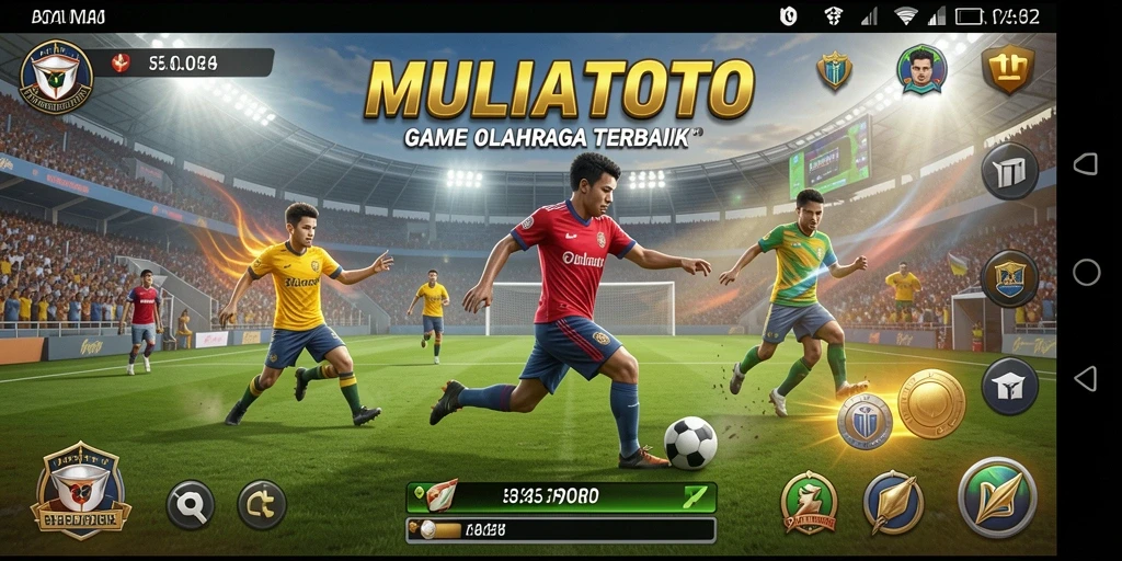 Tampilan gameplay seru dalam MULIATOTO yang menggambarkan aksi olahraga riil.