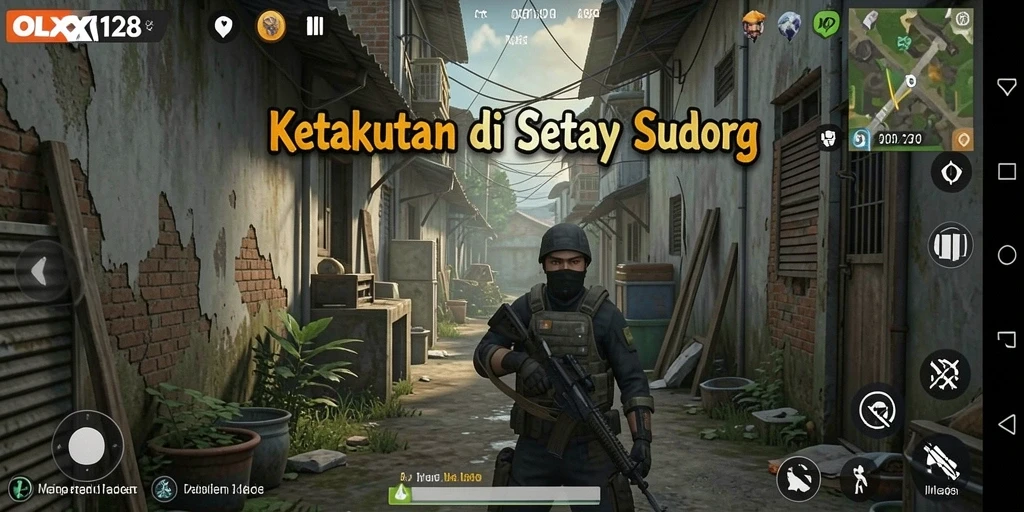 Gameplay OLX128 menampilkan momen menyeramkan dan atmosfer menegangkan.