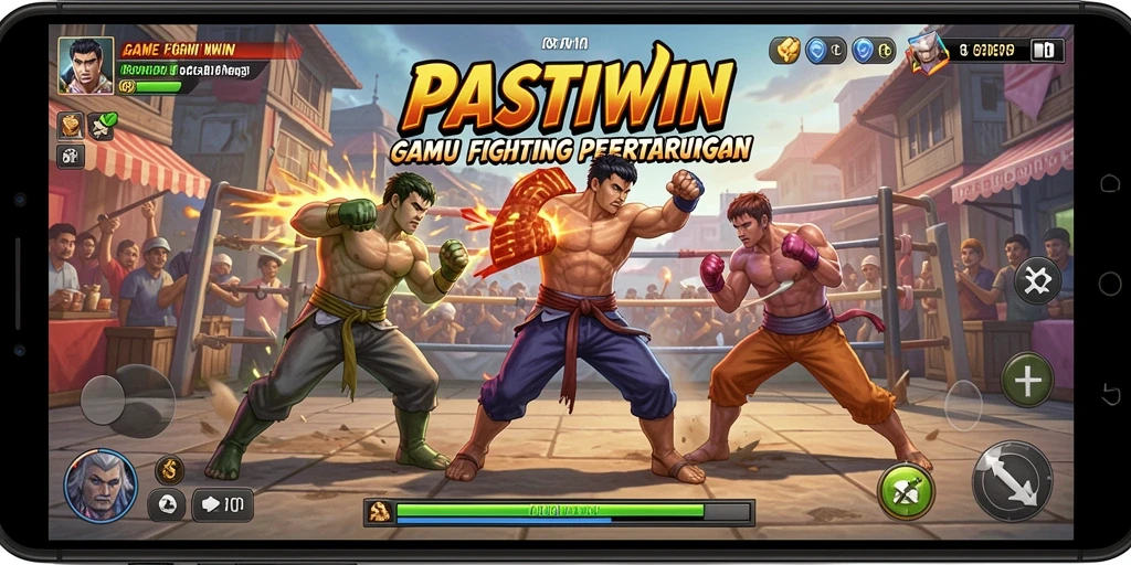 Screenshot gameplay PASTIWIN menampilkan pertarungan seru dan karakter yang memukau.