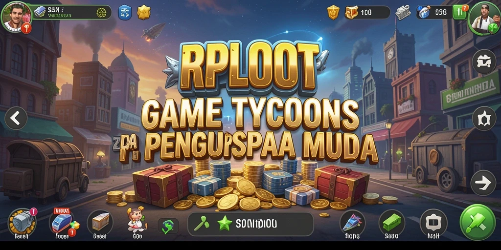 Tampilan gameplay menarik dari RPLOOT yang menampilkan pengelolaan bisnis Tycoon.