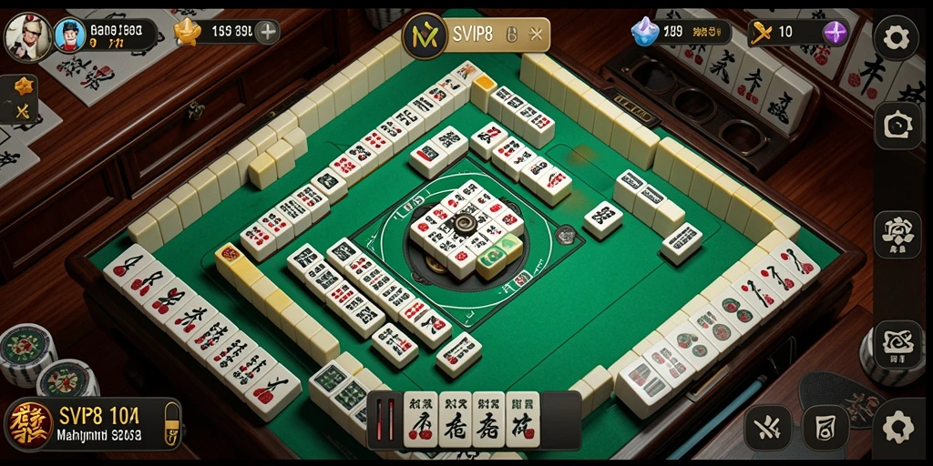 Screenshot SVIP8 menunjukkan gameplay Mahjong yang menarik dan penuh warna.