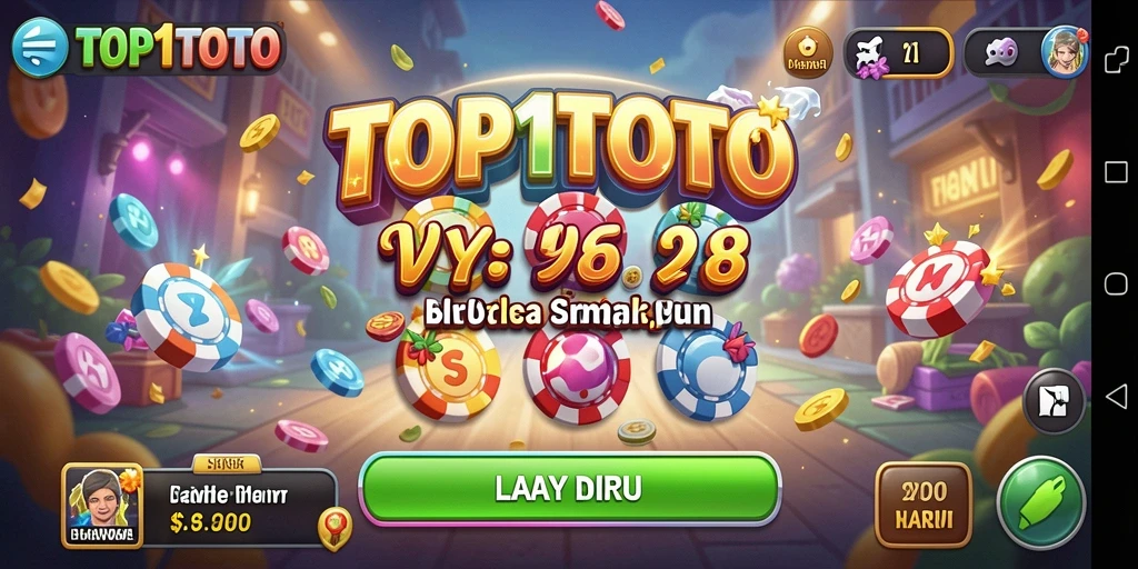 Screenshot gameplay TOP1TOTO dengan tampilan dunia simulasi yang dinamis.