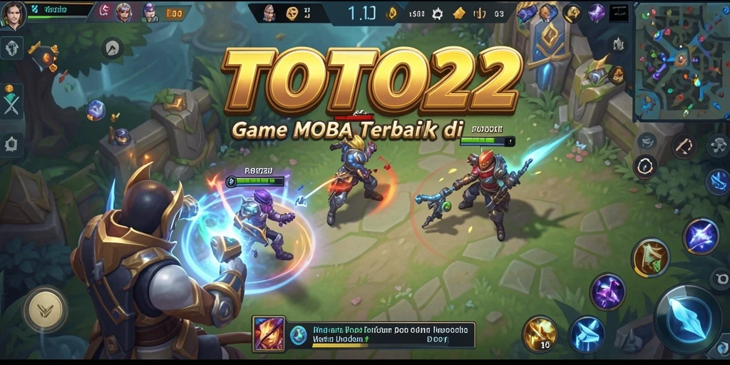 Screenshot TOTO22 menampilkan aksi seru dalam pertempuran MOBA.