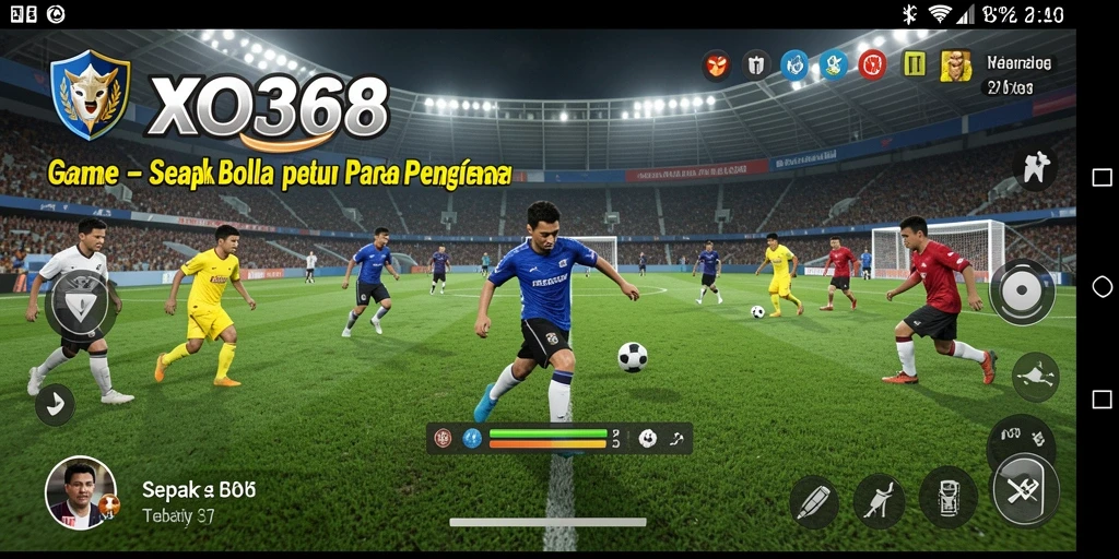 Screenshot XO368 menunjukkan momen seru dalam pertandingan sepak bola.